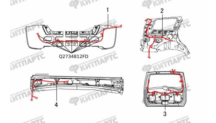 Жгут проводов задка Great Wall DW Hower H3